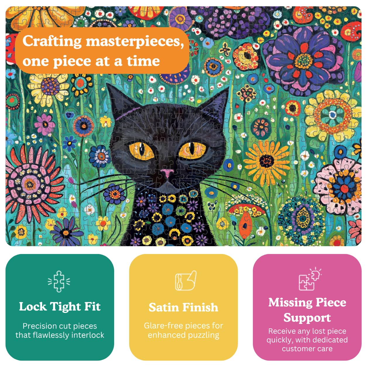Cross & Glory | Jigsaw Puzzles for Adults | Petals and The Midnight Cat