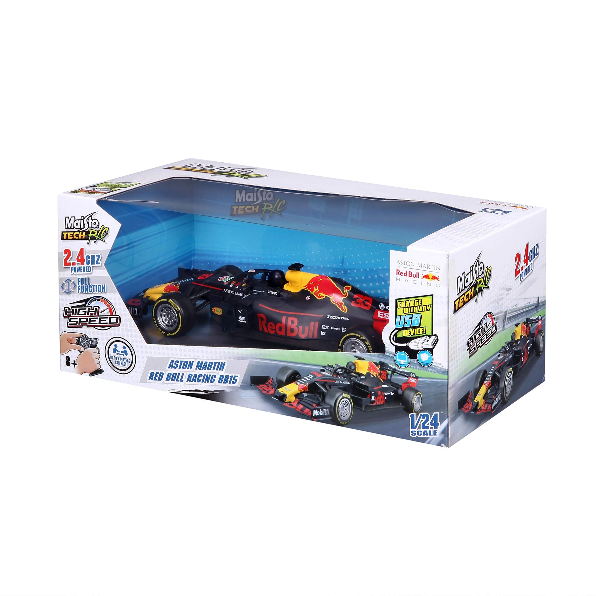 Maisto M82351 Aston Martin Max 1:24 Premium RC F1 2018 RED Bull RB15 Verstappen, Multicolor