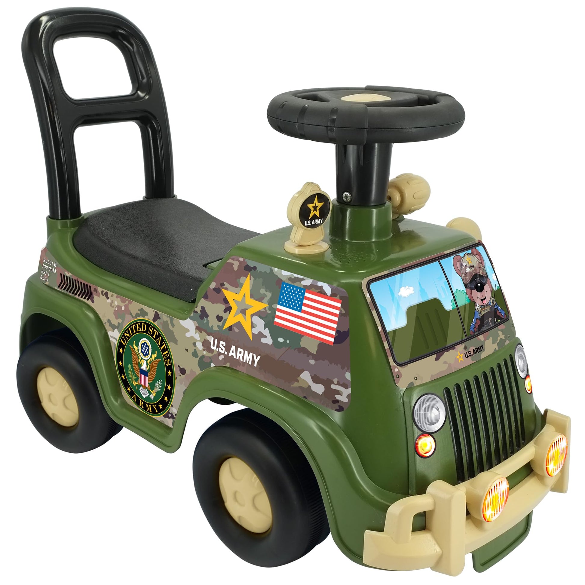 Kiddieland Lights & Sounds Military Activity Truck Ride-On Toddler Vehicle
