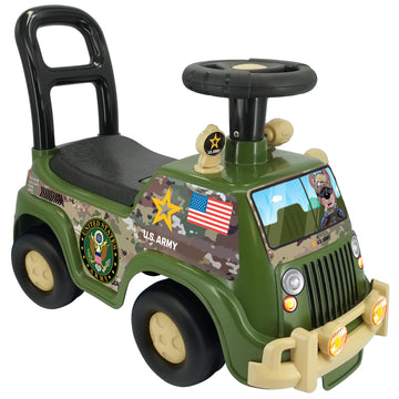 Kiddieland Lights & Sounds Military Activity Truck Ride-On Toddler Vehicle