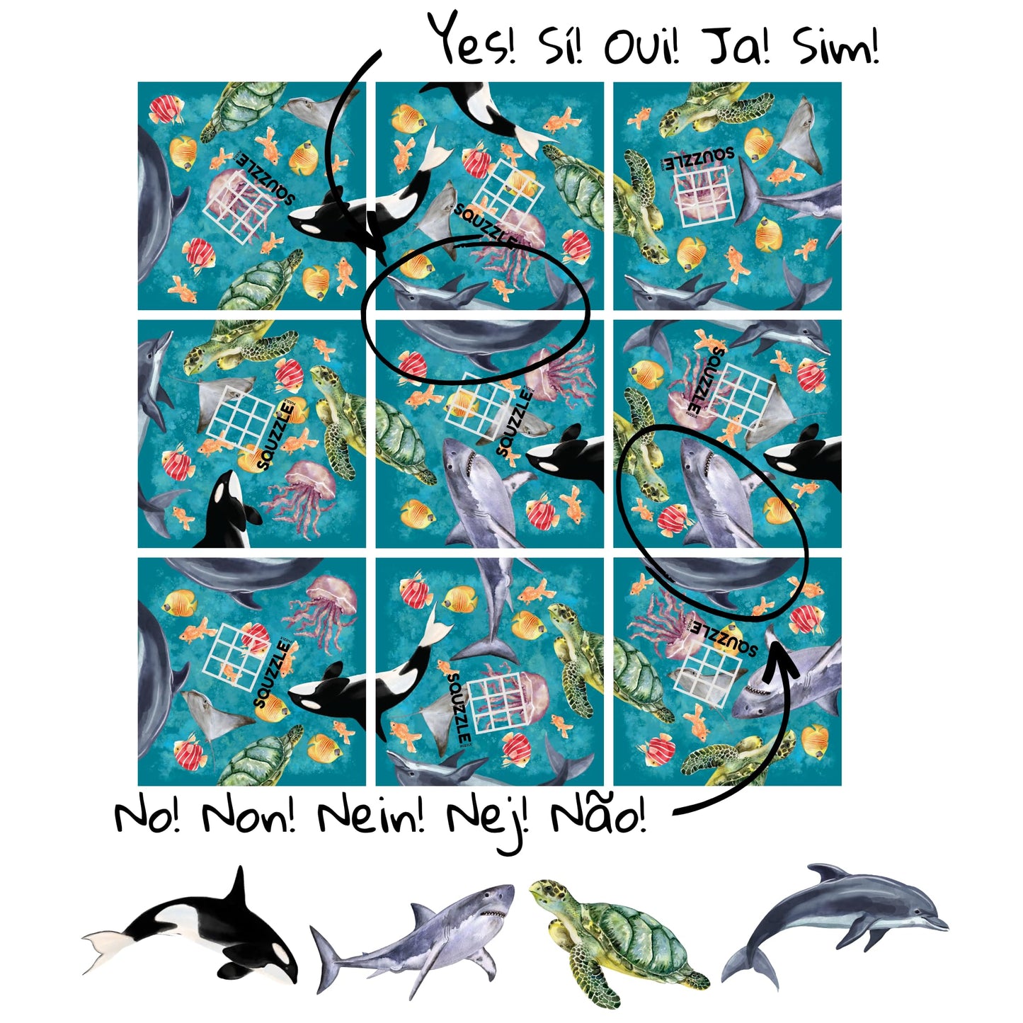 Brain Teasing Ocean Puzzle: 9-Piece Squzzle by Fun Squared Games
