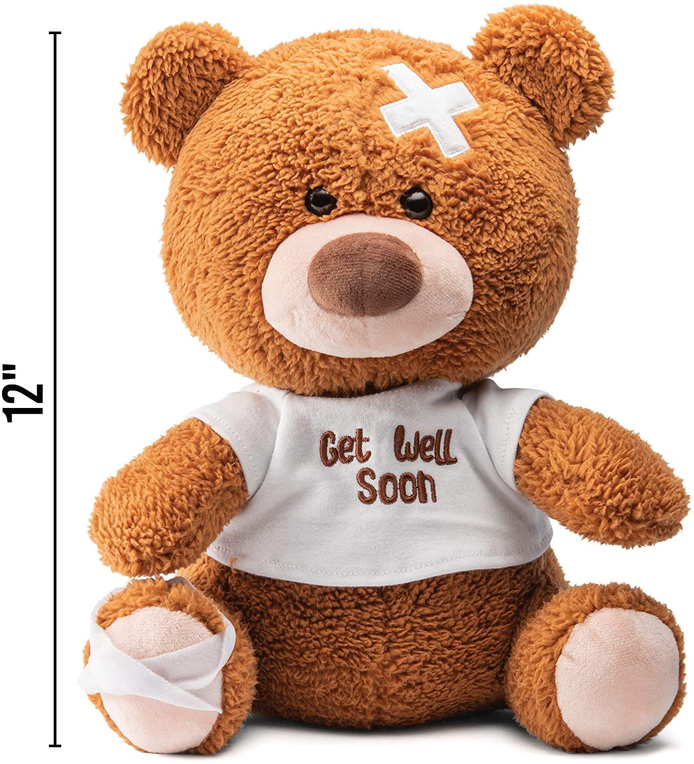 PREXTEX 12-Inch Get Well Soon Plush Bear - Soft Stuffed Teddy Bear - Get Well Soon Gifts for Kids Stuffed Animals - Get Well Soon Stuffed Toy - Get