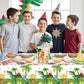 2 Pcs Dinosuar Tablecloth - Plastic Jungle Animal Dino Party Table Cover, Green Disposable Rectangle Dino Themed Table Cloth for Dinosaur Birthday