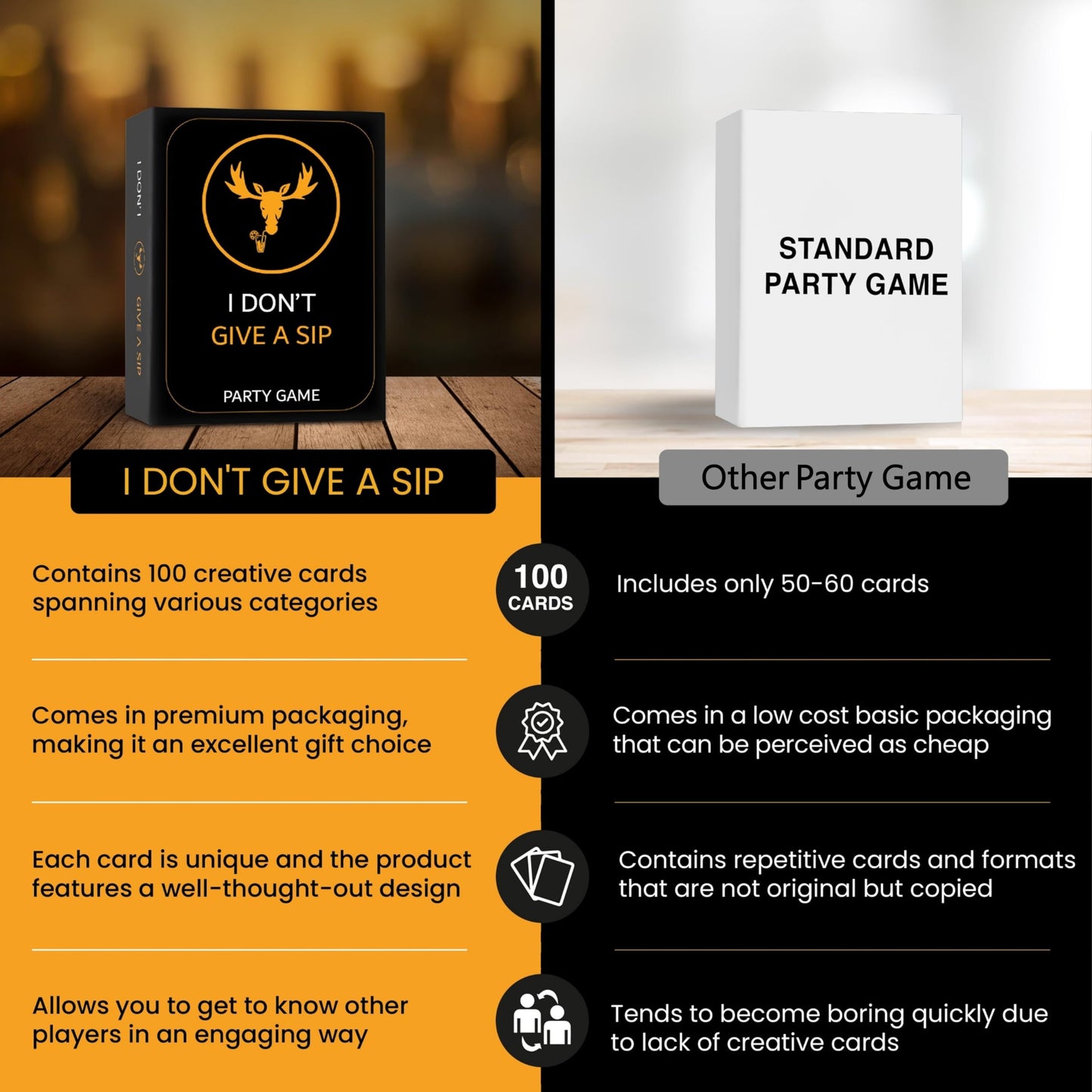 I DON'T GIVE A SIP... Fun Drinking Game for Adults | Hilarious Drinking Cards that Will Get You Drunk or Make You Do Funny Things | Adult Party Games