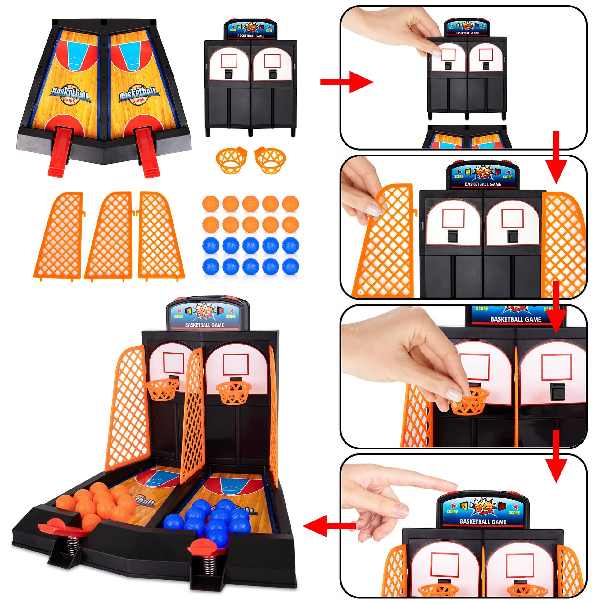 ArtCreativity Mini Basketball Games, with 20 Mini Balls, Basketball Toys, Tabletop Game for Kids and Adults, Desk Games for Office, Best Basketball