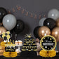 Tevxj 9 Pieces Black Gold Birthday Decorations: Honeycomb Table Toppers & Centerpieces for Tables, Happy Birthday Party Supplies