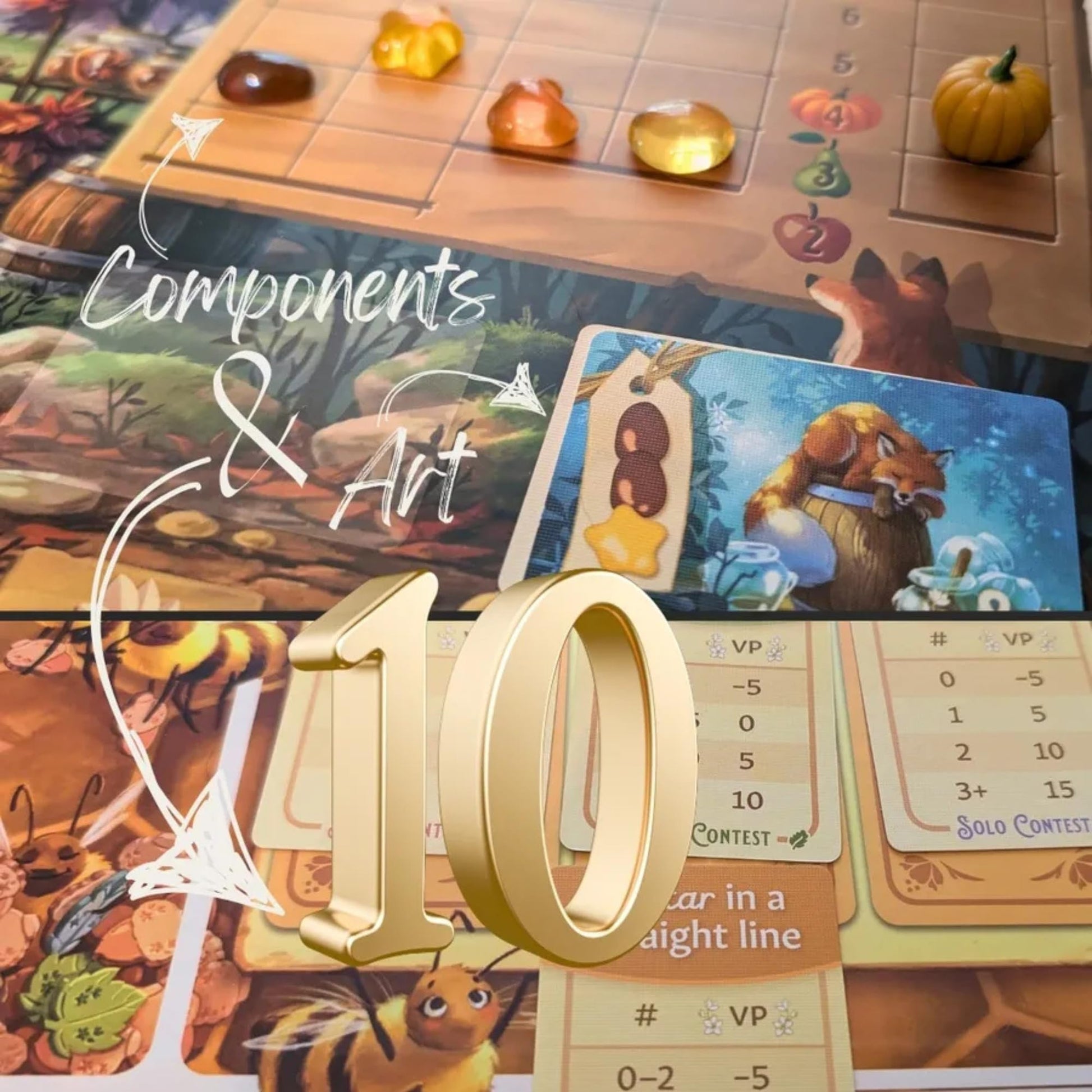 Honey Buzz Fall Flavors Standard Edition - Strategic Worker Placement Board Game Expansion Autumn-Themed Add-On for 1-4 Players, Ages 10+