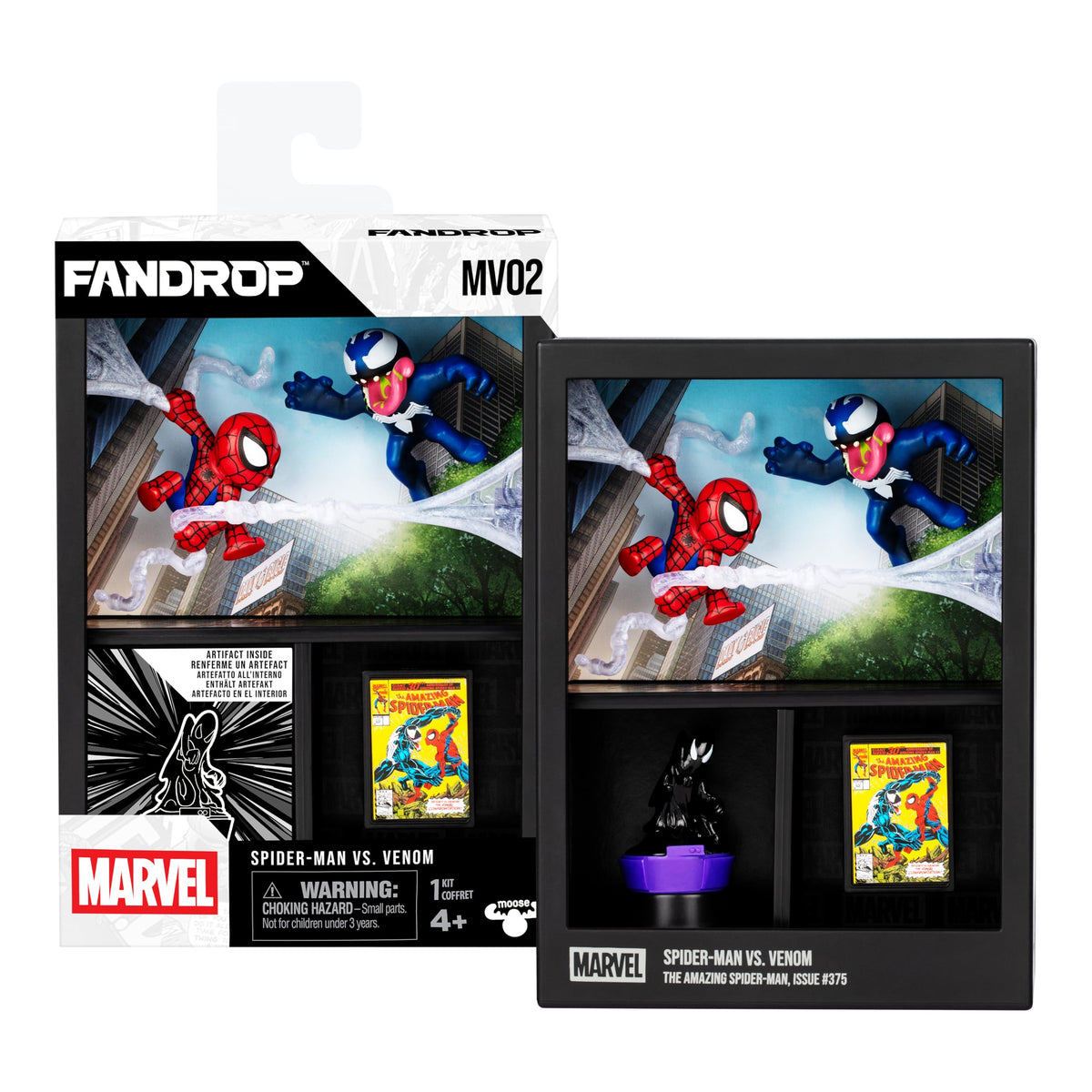 FANDROP MV02-Spider-Man VS. Venom, FANDROP Combines A Displayable Diorama, Artifacts & Scene Marker that Creates an Elite Display to Enhance Any