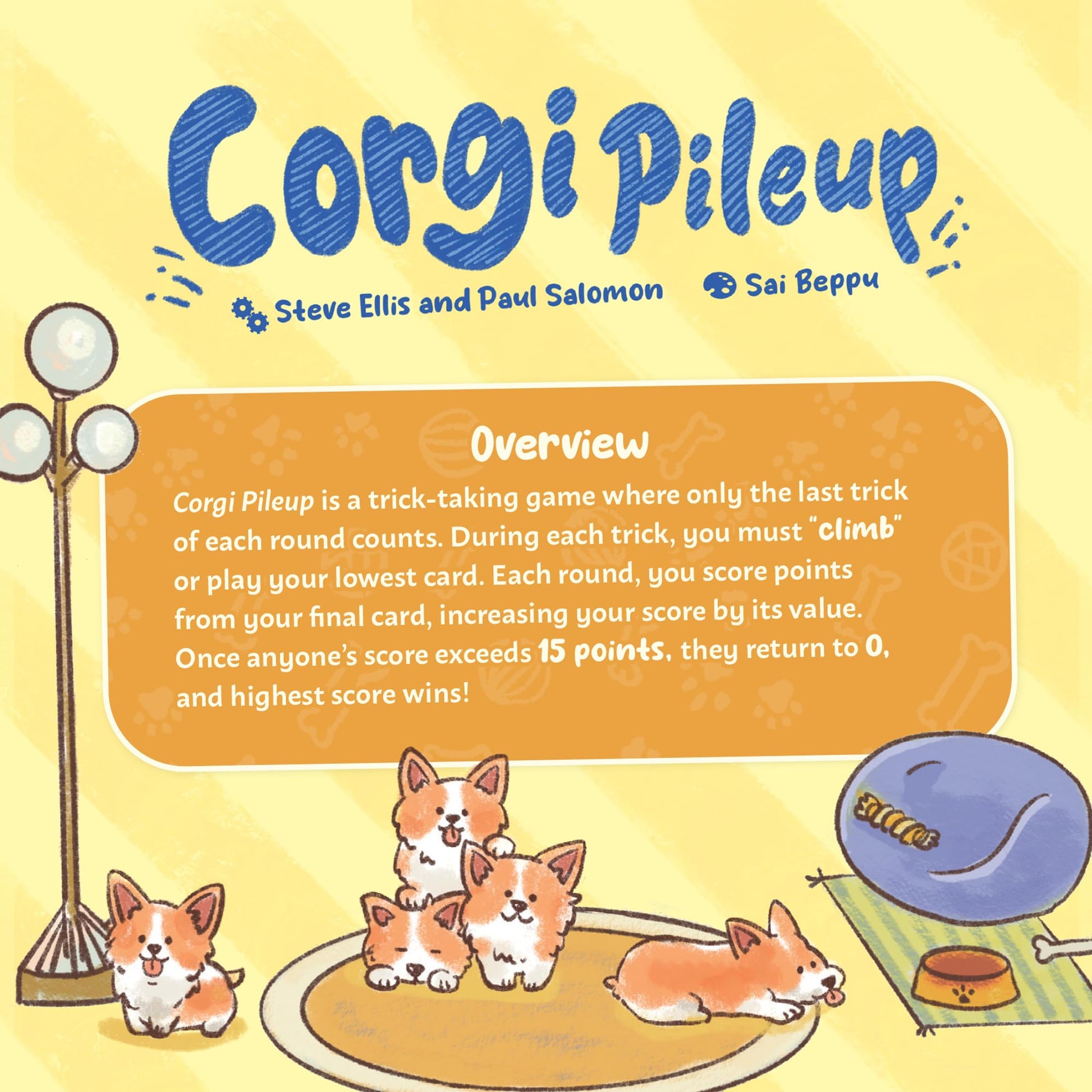GameHead Corgi Pileup, The Adorable Trick-Taking Card Game for Families, Kids, & Parties, Ages 7+, 2-7 Players, Fast Paced 20 Minute Play Time, Fun