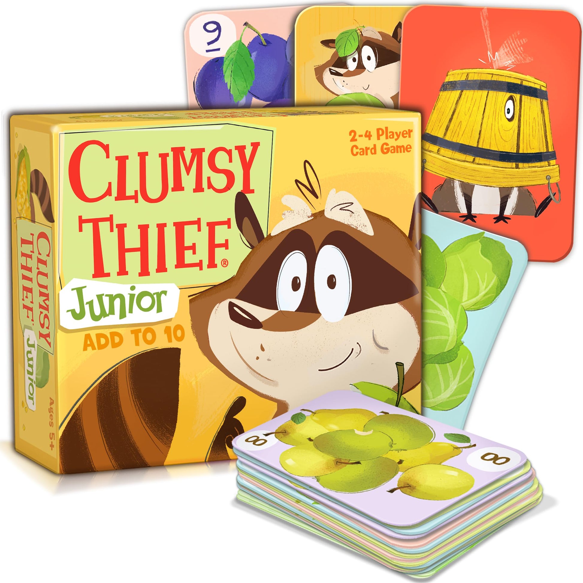Melon Rind Clumsy Thief Junior Math Card Game, Adding to 10 Fun for Kids Ages 5-7+, Award-Winning Family Game for 2-4 Players, Educational to Develop