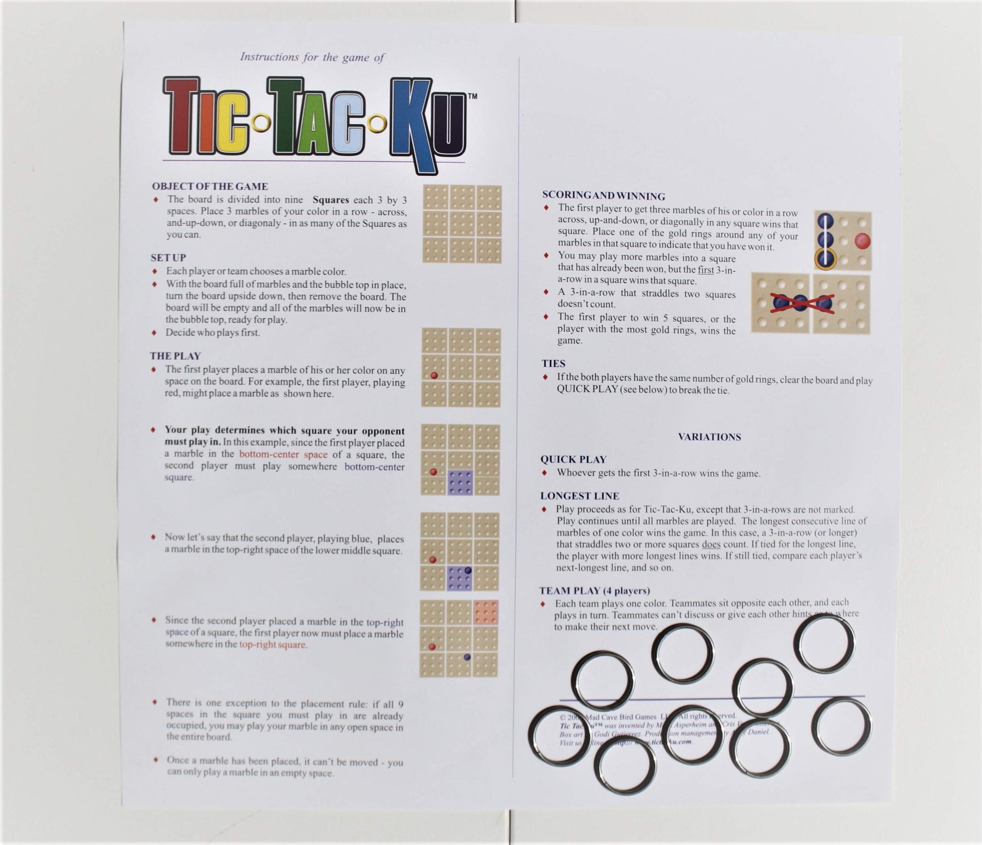 ColorKu and Tic-Tac-Ku (Blue and White) Combo Pack