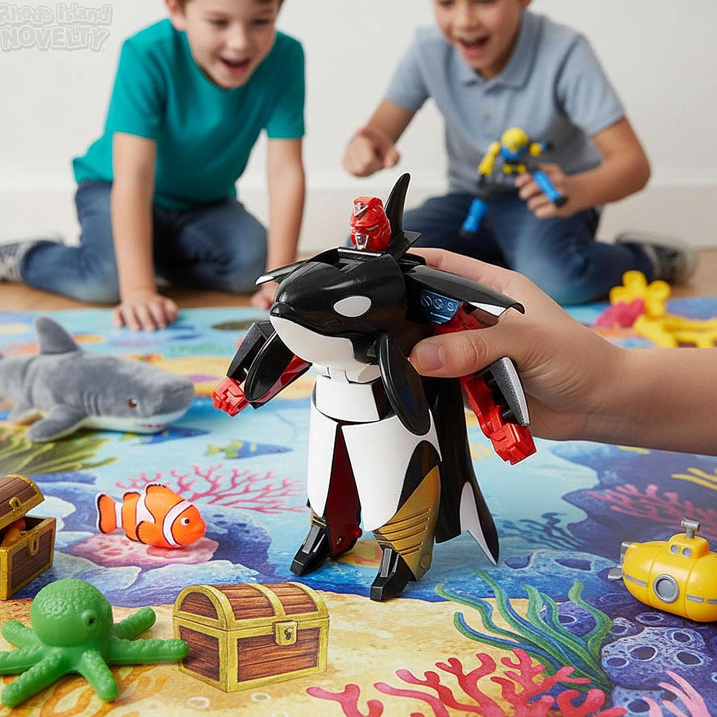 Safari Discovery Expedition Transforming Orca Whale to Robot Toy, 4 inch Action Figure, Great Gift for Boys and Girls