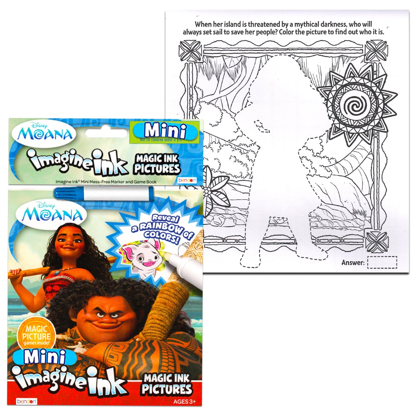 Imagine Ink Magic Mess-Free Coloring Books for Girls Kids Super Set Bundle ~ 3 Pack No Mess Disney Frozen, Moana, and Trolls Activity Books