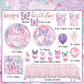 BOLAKE Butterfly Birthday Party Supplies Decorations Tableware Set Serves 25 Butterfly Disposable Paper Plates Napkins, Cups, Cake Toppers Tablecloth