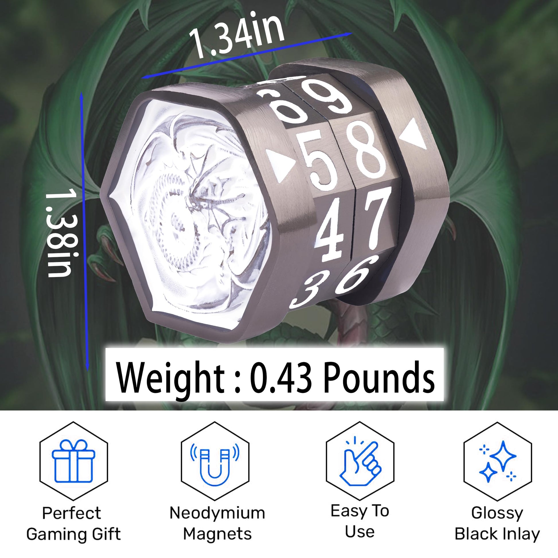 MTG Life Counter MTG Metal MTGs Commander Life Counter Wheel, No Installation Required Gift Box Packaging Suitable for Board Games, Card Games