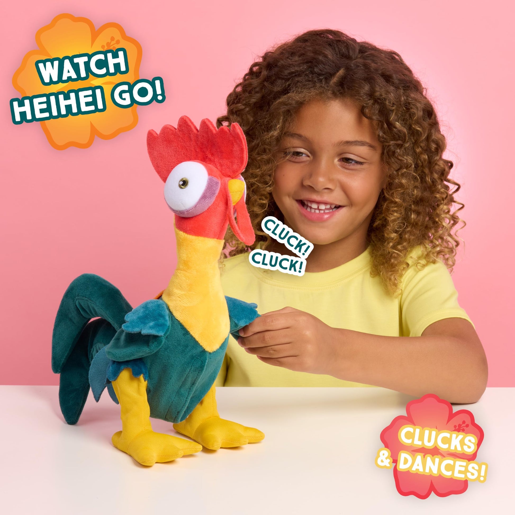 Moana 13-inch Hei Hei Feature Small Plush with Sounds and Dancing, Stuffed Animal, Pretend Play, Kids Toys for Ages 3 Up by Just Play
