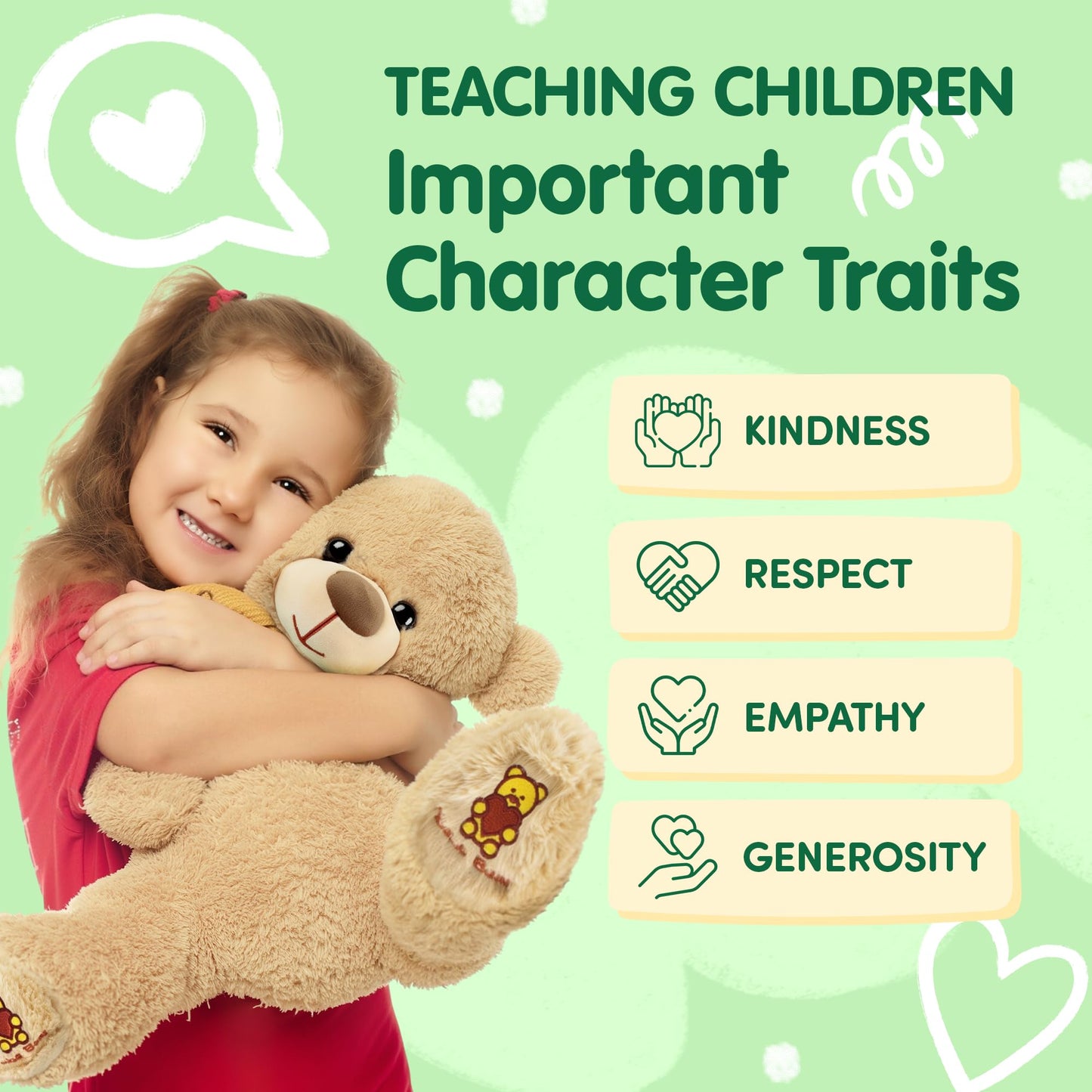 Bene Bear - Plush Teddy Bear & Book Set with Token Reward System | Emotional Support Stuffed Animal for Social Emotional Learning | Bear Plush Teaches