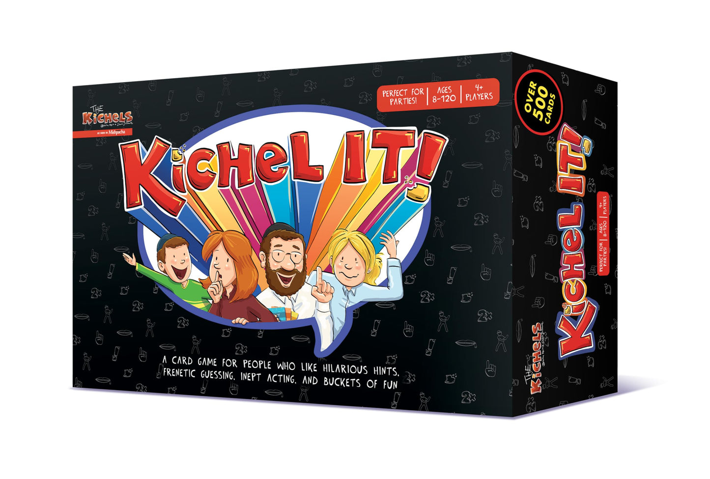 Kichel It- A Card Game for Jewish Family- Kids & Adults- Boys Girls- All Ages Who Like Hilarious Hints, Frenetic Guessing, Inept Acting- Years 8