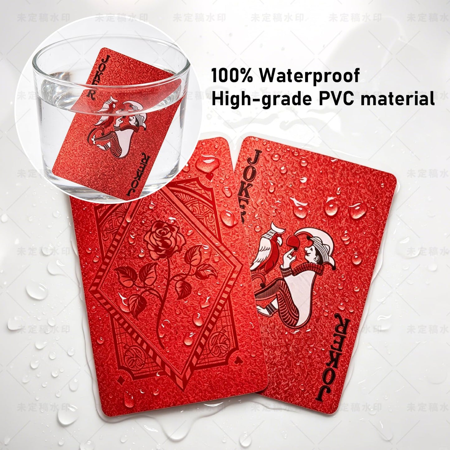 Huztocmr Waterproof Playing Cards,PVC Plastic Poker Cards with Matte Finish,Set for Adults,Beach Pool Travel Camping Family Game Night,Suitable