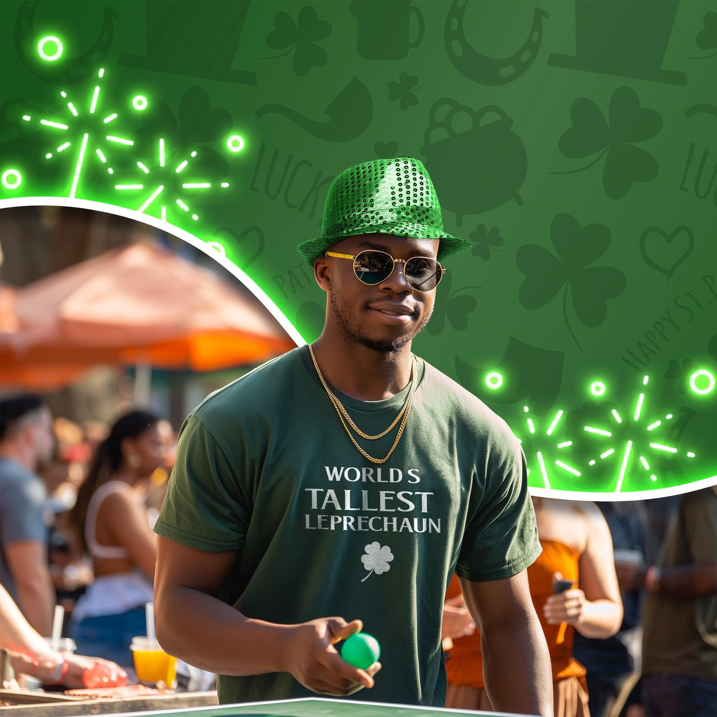 Glittering Sequin Fedora - St. Patrick's Day Party Hat for Celebrations & Stylish Nights Out Green