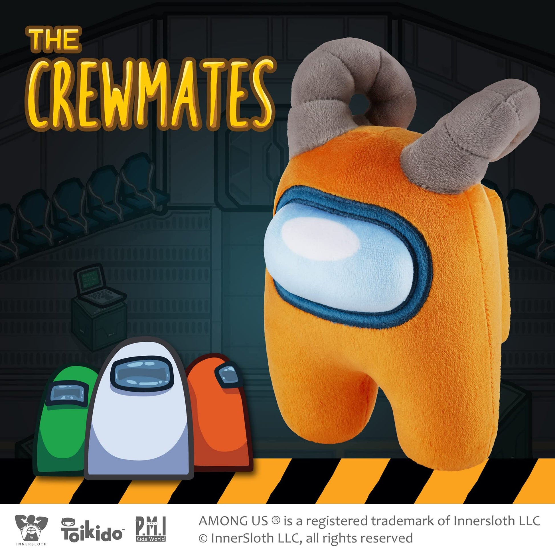 P.M.I. Plush Buddies | 8-Inch-Tall Among Us Plushie Collectibles | Playable Kids' Toys | Licensed Orange Rammed Plush