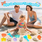 GKDOMS Kids Beach Toys Set with Collapsible Bucket, Sand Molds, Sand Rake and Shovel, Travel Sand Toys Sandplayset for Ages 2-6 (Single Multi)