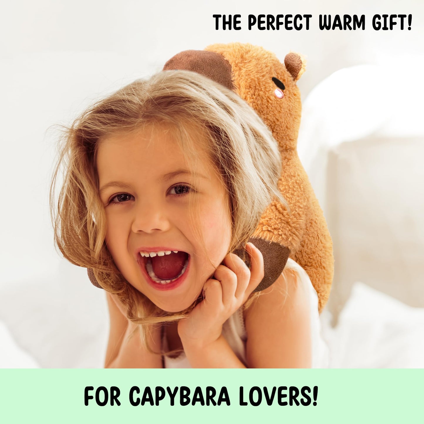 Happy Fuel Capybara Microwavable & Weighted Stuffed Animals -1.5 Lbs Unscented Heating Pad for Period Cramps Pain Relief and Anxiety, Cute Capybara