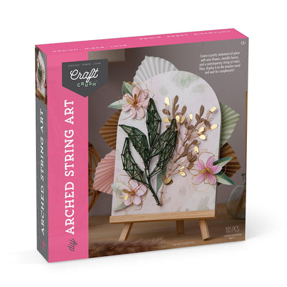 Craft Crush DIY String Art Craft Kit - Floral Interior Design DIY Activity for Teens & Adults - Complete String Art Kit with Embroidery Thread, Foam