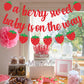 A Berry Sweet Baby Is On The Way Banner with Strawberry Garland, Berry Fruit Themed Baby Shower Gender Reveal Decorations, Summer Garland Photo Prop