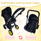 Baby Doll Car Seat Stroller Combo - Convertible 2 in 1 Doll Stroller and Car Seat for Kids - Fits Up to 20” Dolls - Play Toy Baby Stroller