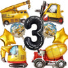 Construction Truck Balloons for Boys 3rd Birthday Party Supplies - Tractor Themed Decorations and Favors