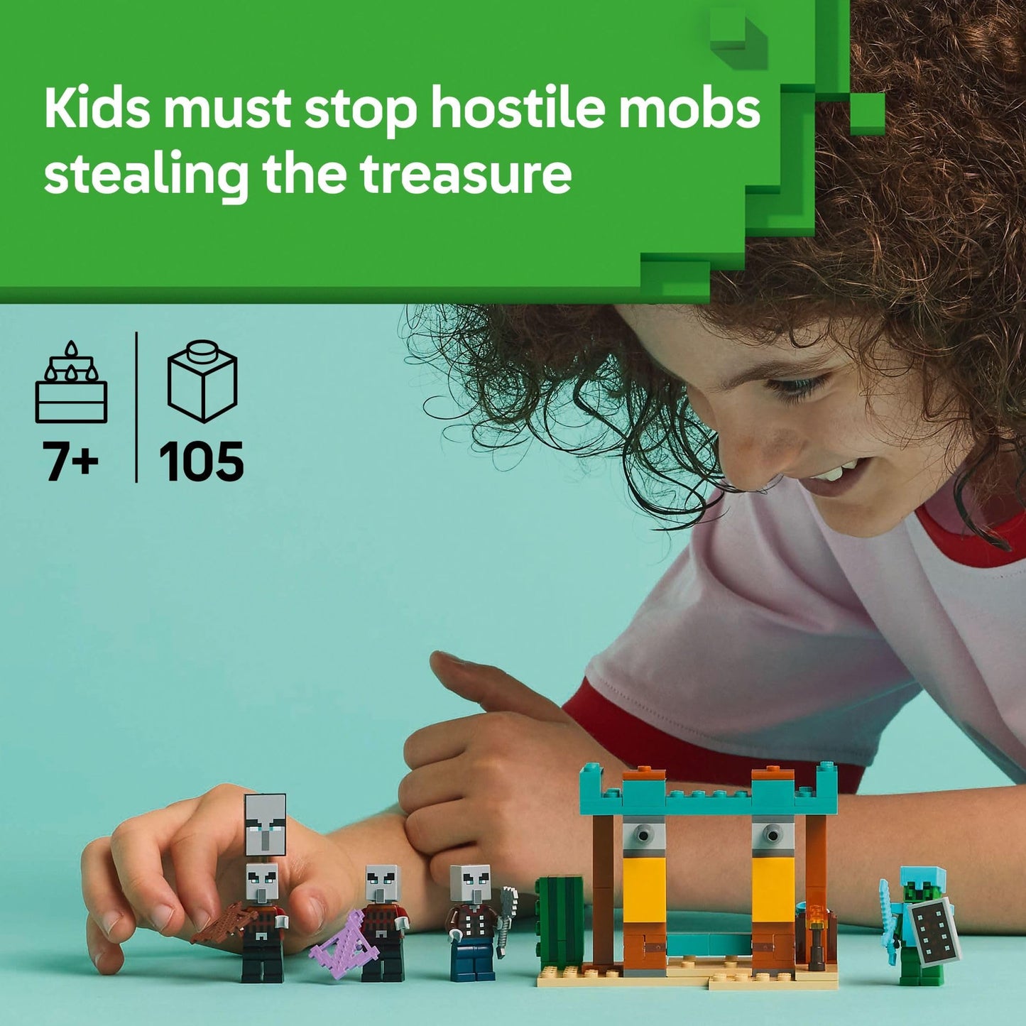 LEGO Minecraft The Illager Desert Patrol Toy Figures and Playset - Building Minecraft Toy for Kids, Boys and Girls, Ages 7+ - with 4 Figures for