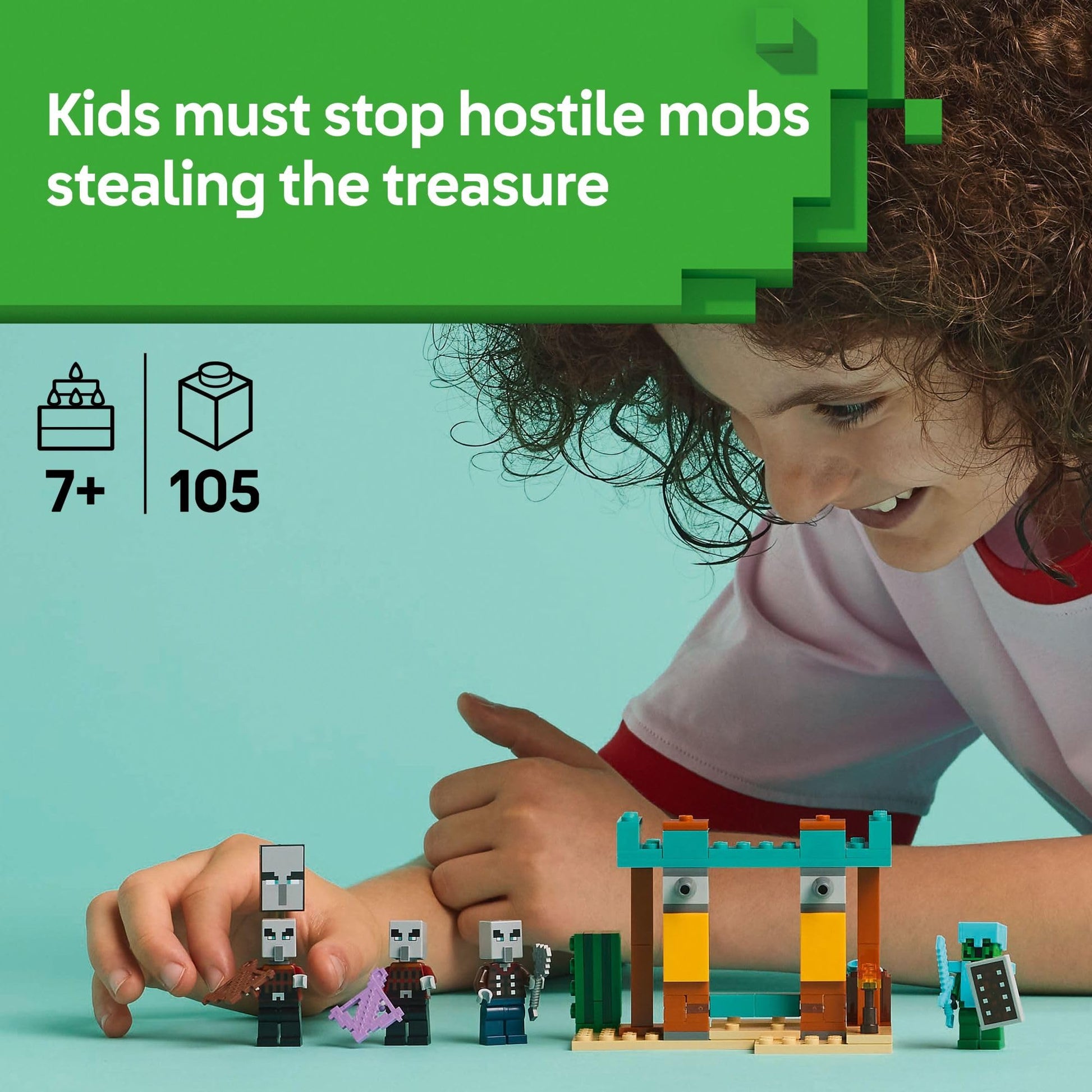 LEGO Minecraft The Illager Desert Patrol Toy Figures and Playset - Building Minecraft Toy for Kids, Boys and Girls, Ages 7+ - with 4 Figures for