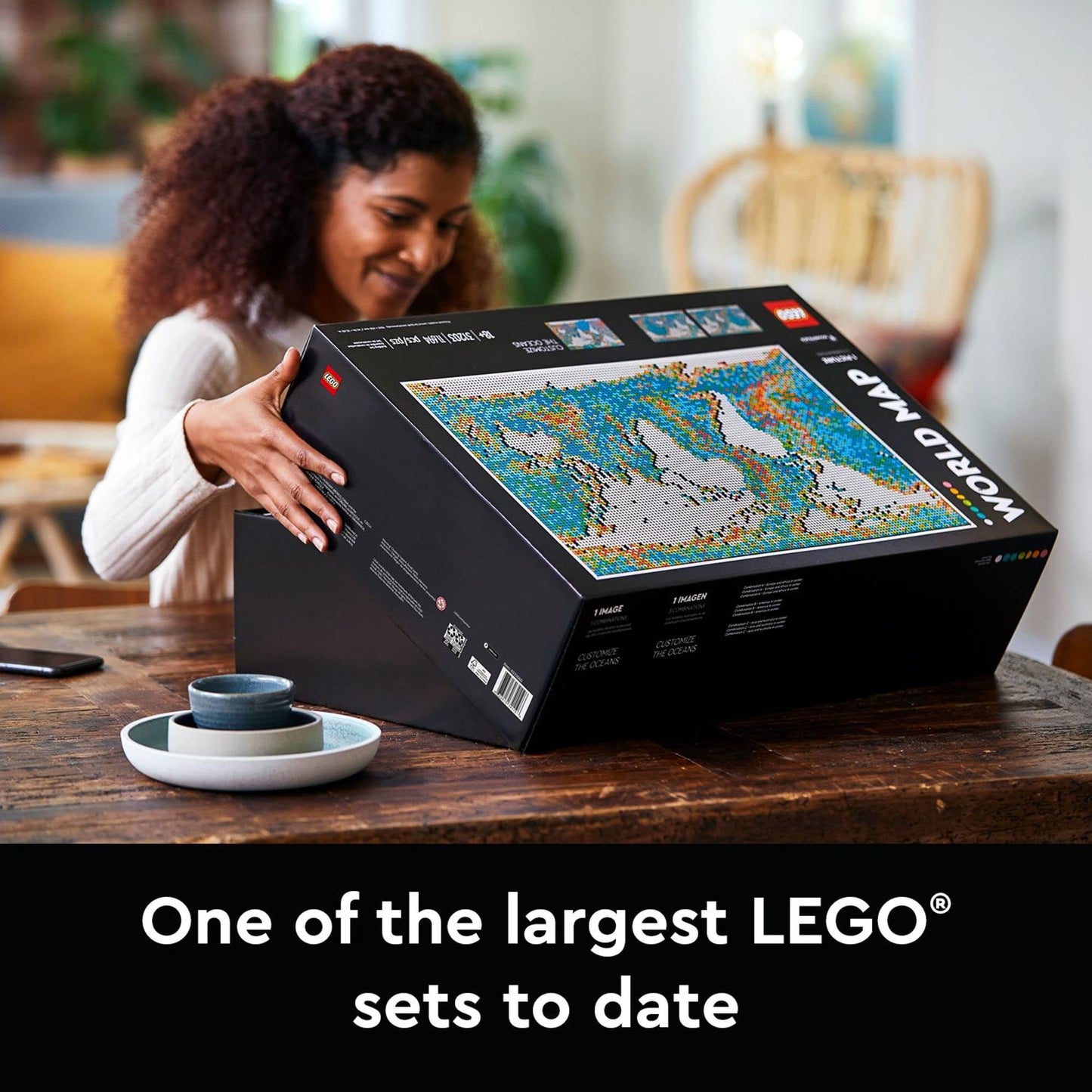 LEGO Art World Map 31203 Building Set - Collectibe Wall Art for Adults, Featuring Accompanying Soundtrack, Great Home Office Decor for Passionate