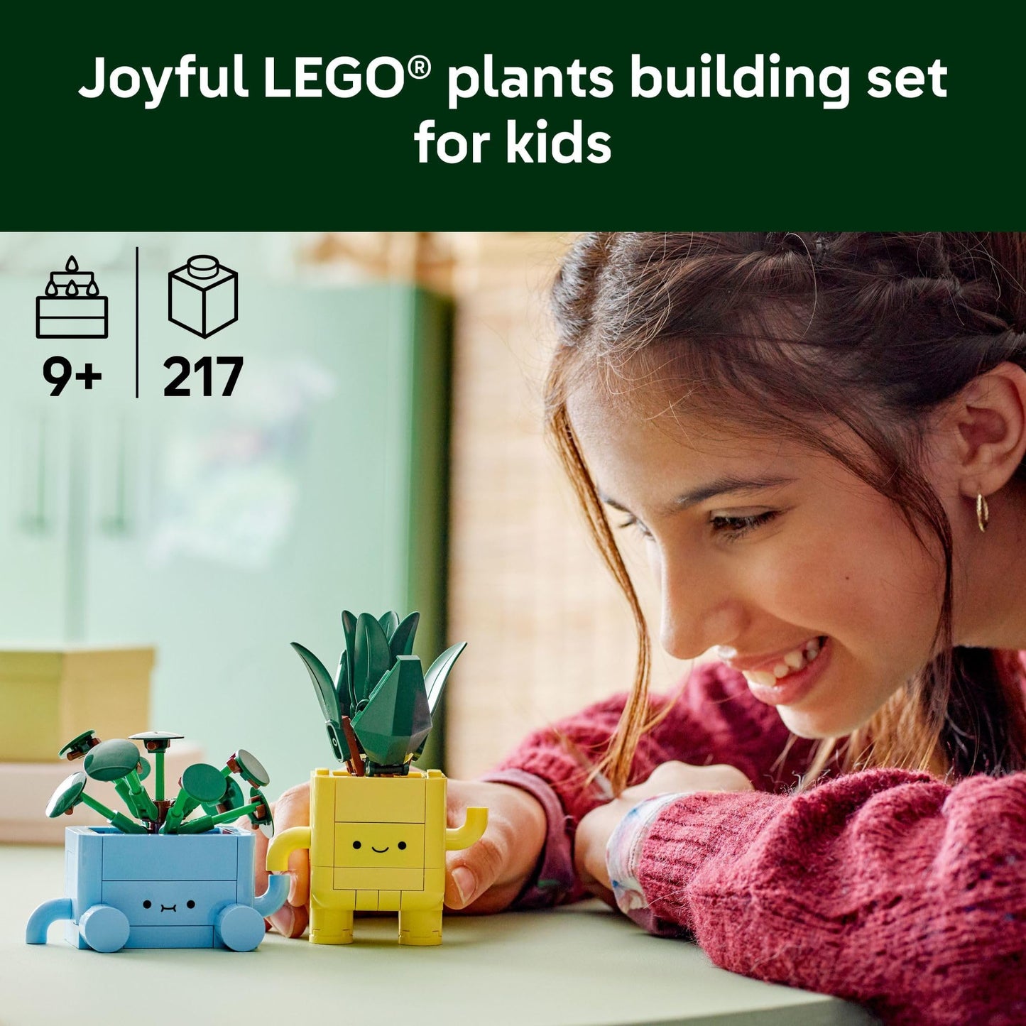 LEGO Botanicals Happy Plants Building Toy for Kids, Girls, and Boys 9+ - Playroom Decor for Desk or Shelf - Birthday Gift Idea for Young Gardeners