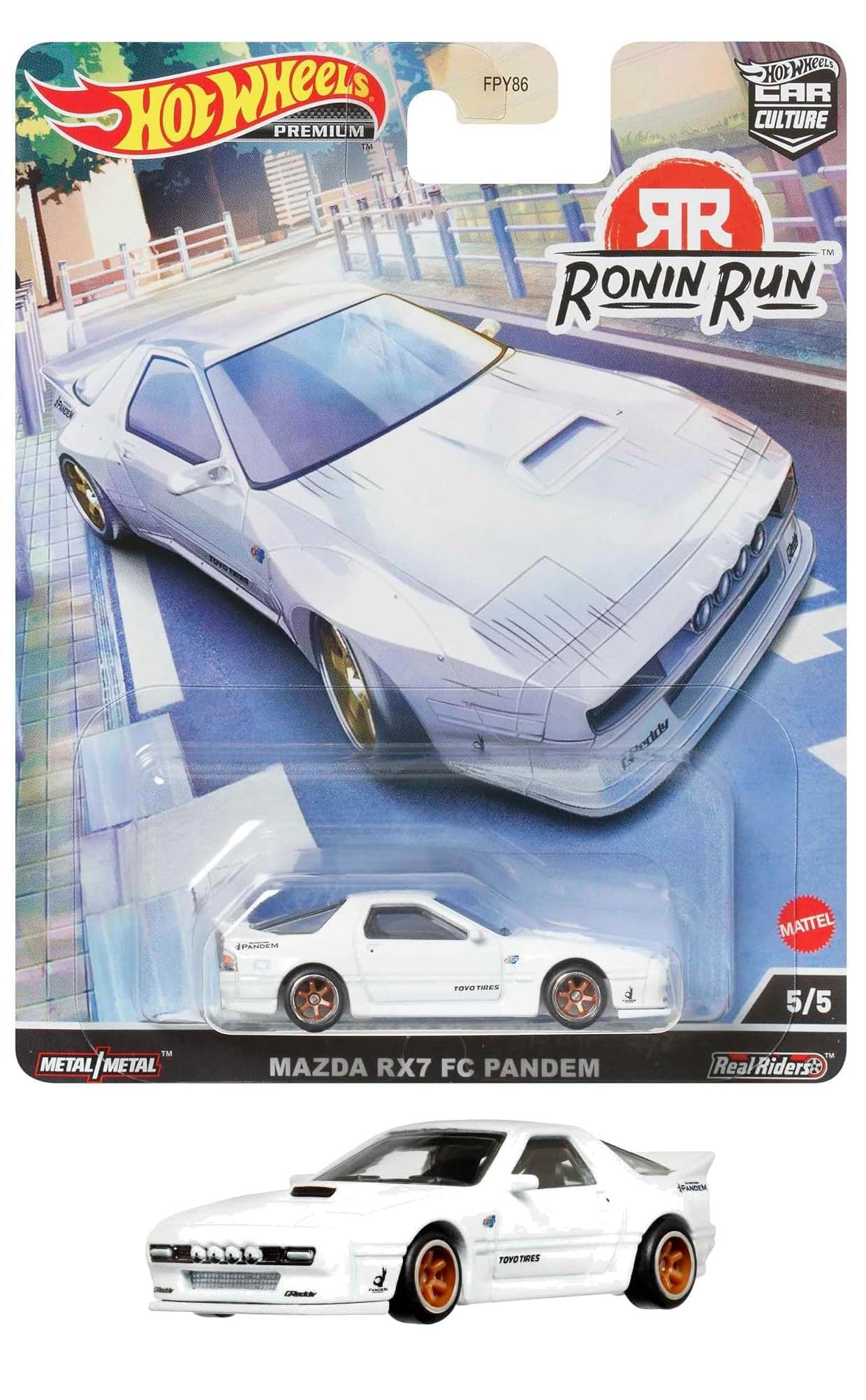 Hot Wheels Premium Ronin Run Mazda RX?7 Bundle - ’95 Blue & FC Pandem White 1:64 Die?Cast Duo, Ages 3+ (Pack of 2)