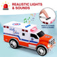 Liberty Imports 3-in-1 True Hero Emergency Rescue Vehicles Kids Toy Cars Playset - Ambulance, Fire Truck and Police Car with 3-Button LED Light