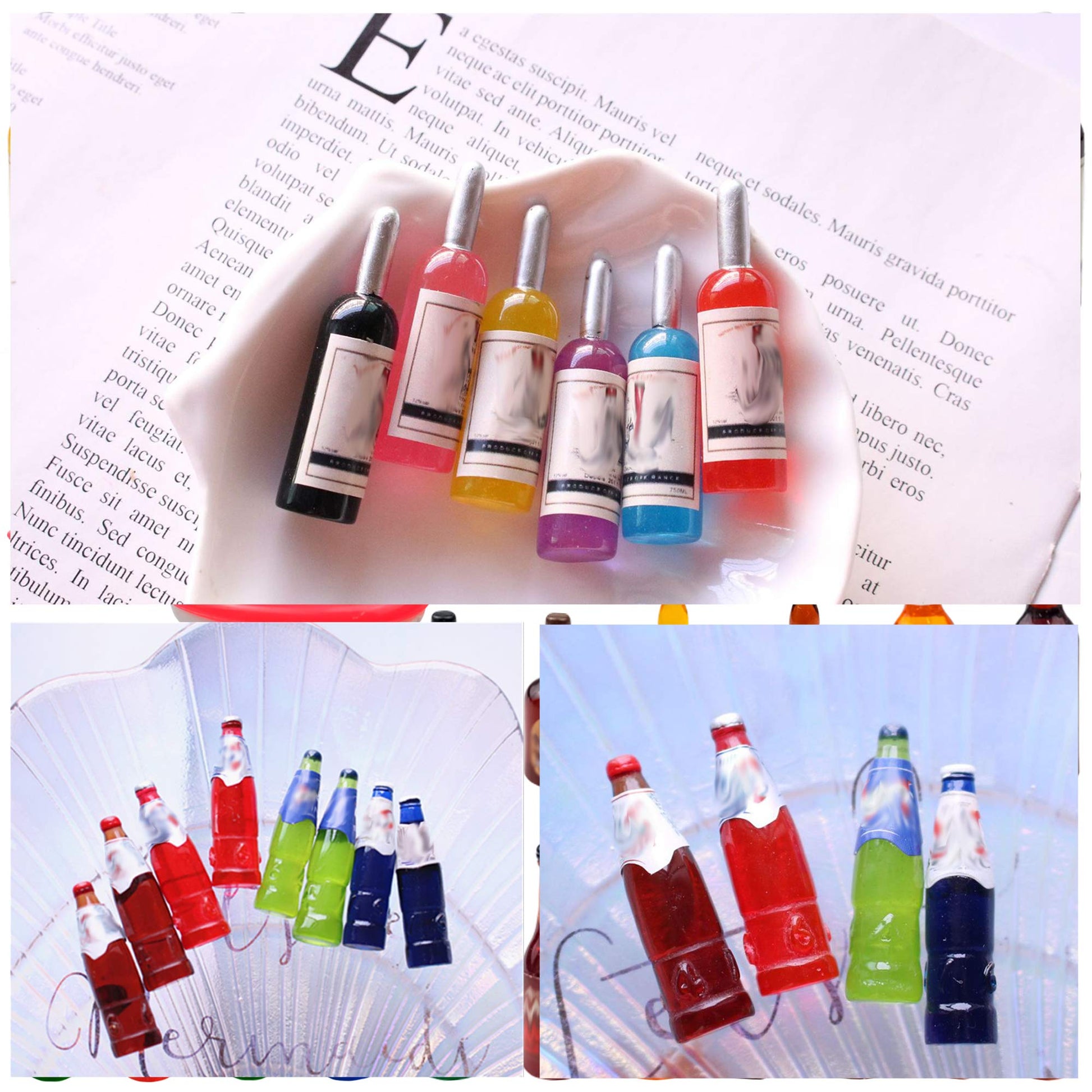 30 PCS 29 Styles Mini Wine Bottles Cake Toppers with 1 Plastic Miniature Toilet Toy Funny Dollhouse Cupcake Cake Topper Gift Set for Birthday Party