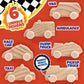 Kids Paint Your Own Wooden Car Craft Kits (12 Pack) - DIY Wood Painting Art Kits, Individually Wrapped w Paint, Brush & Bonus Decal Stickers - Party