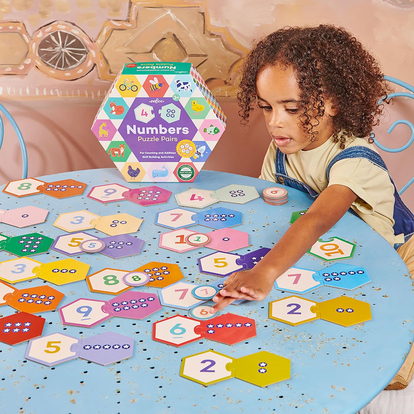 Eeboo Numbers Hexagon Pairs Puzzle, 1 EA