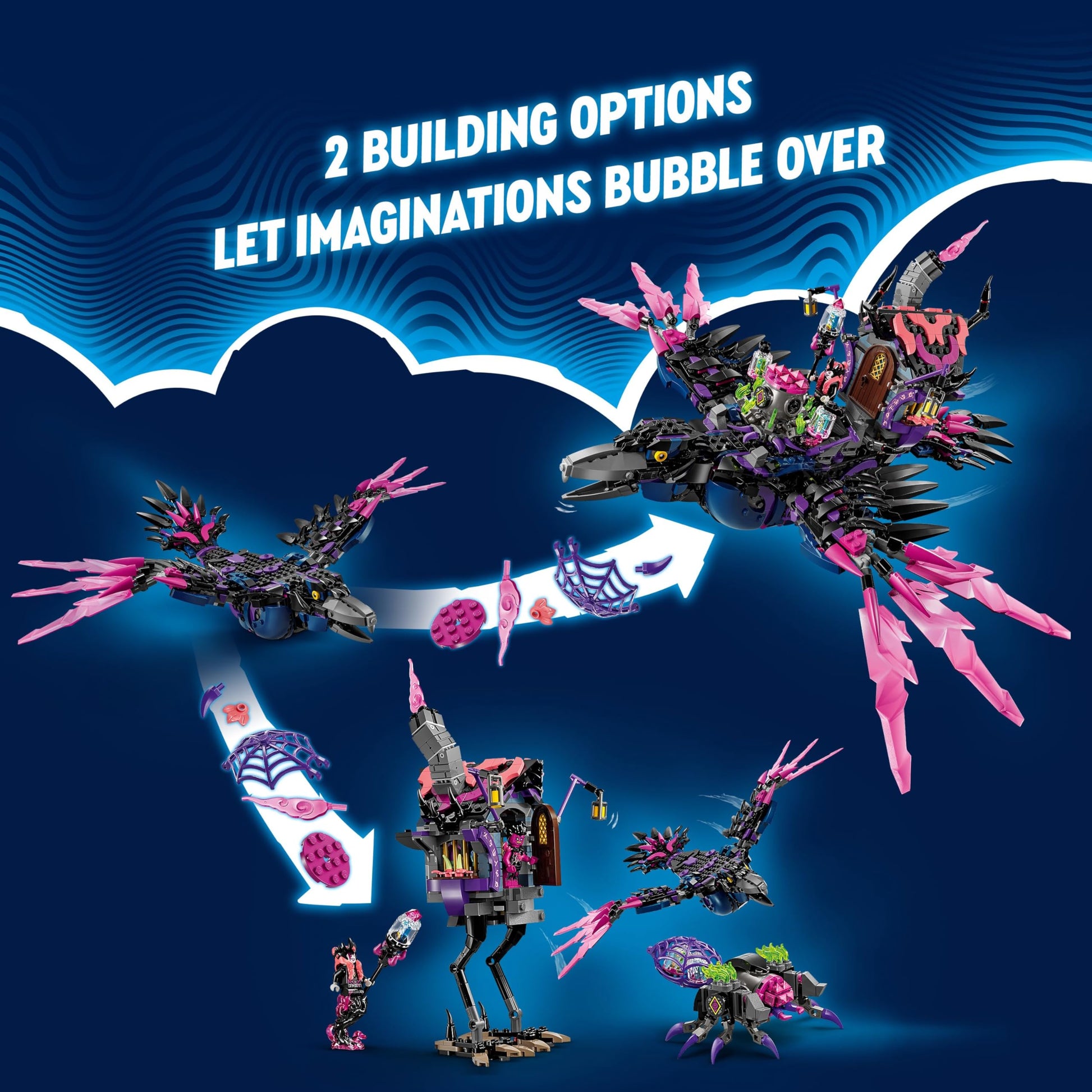 LEGO DREAMZzz The Never Witch’s Midnight Raven Building Toys - Birthday Gift for Boys & Girls, Age 9+ - Kids Toys with 3 Building Options & 5