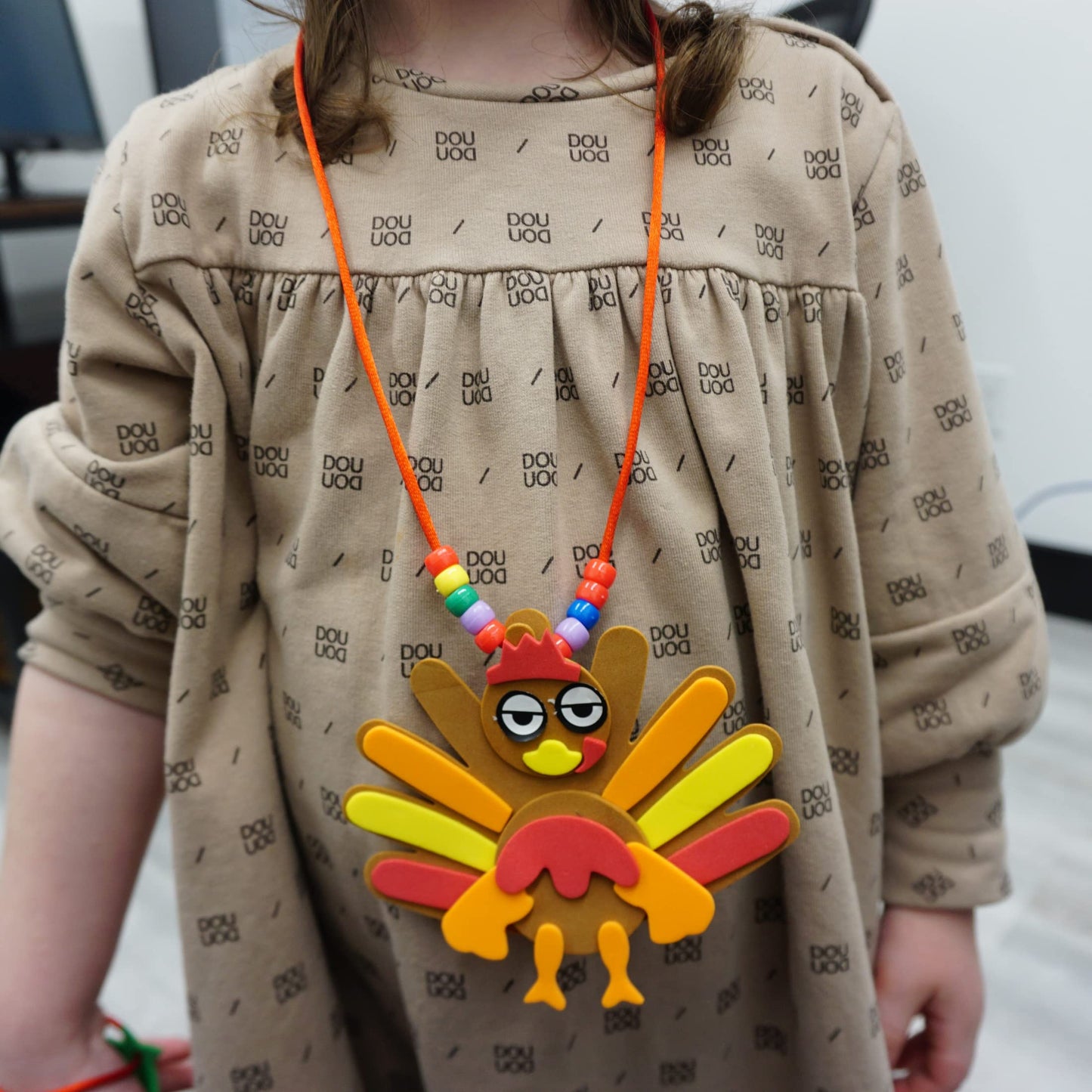 4E's Novelty Thanksgiving Necklace Crafts for Kids Bulk - 12 Pack DIY Turkey Necklace Craft for Kids with 4 Styles, Thanksgiving Toddler Craft