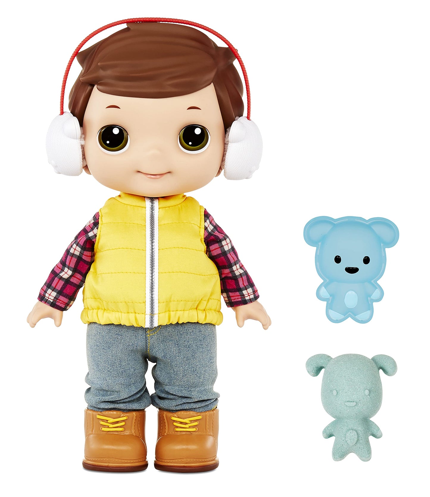 Lilly Tikes Snow Day Tommy Doll with Winter Vest Outfit, White Ear Muffs & Puppy Snow Mold, 12" Tall, Including Accessories, Winter Play- Gift for