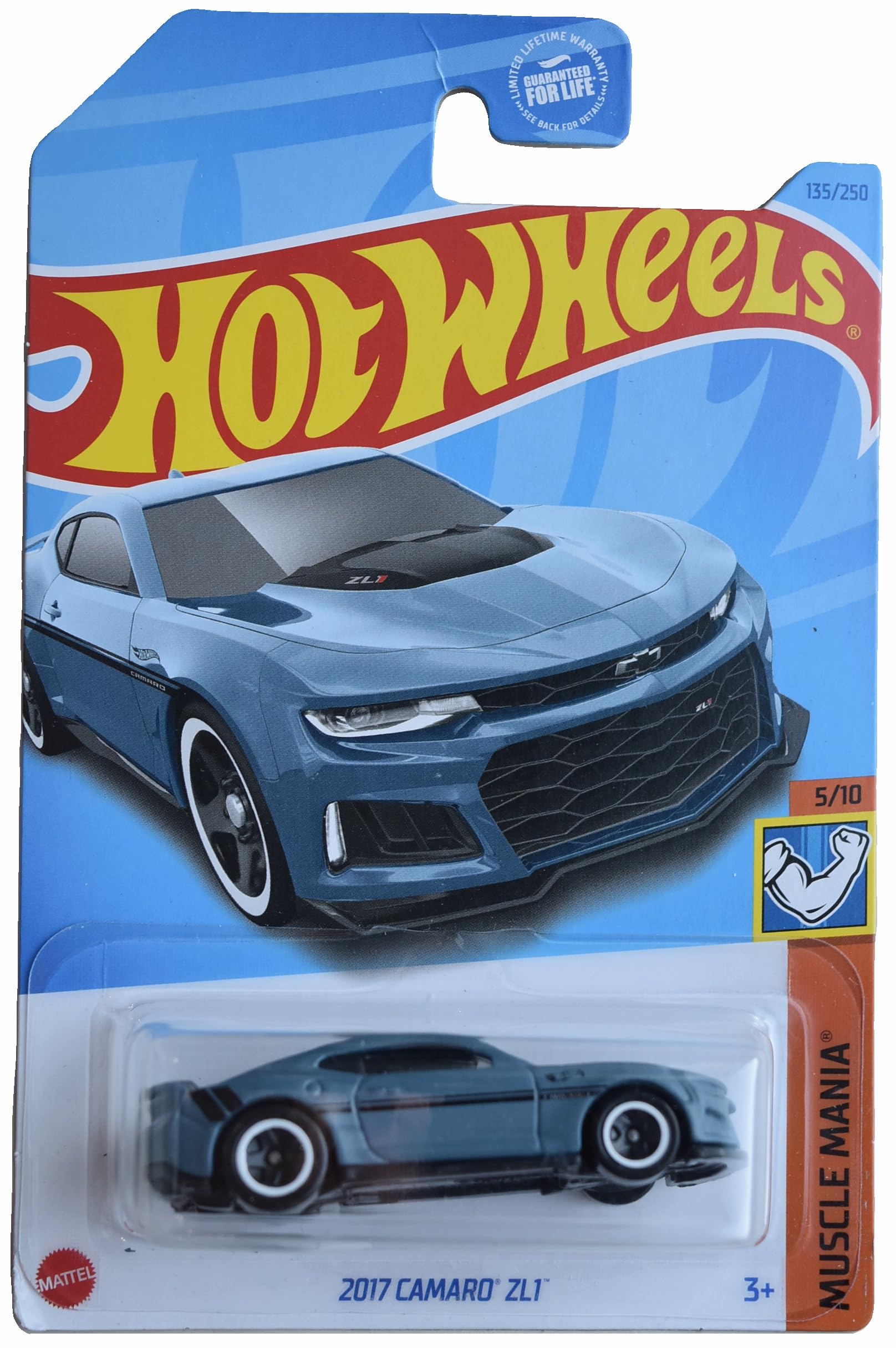Hot Wheels 2017 Camaro ZL1, Muscle Mania 5/10 [Blue] 135/250