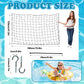 71 x 47 in Large Pool Toy Float Storage Net with 20 Hooks and 20 Cable Ties
