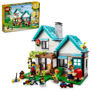 LEGO Creator 3 in 1 Cozy House Building Toys - Toy Figures & Pretend Play Playsets for Boys & Girls, Ages 8+ - 3 Building Options - Gift for Birthdays