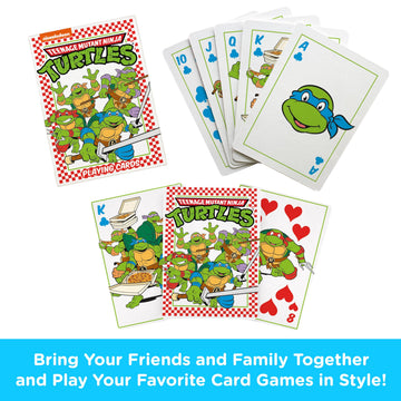 Aquarius Teenage Mutant Ninja Turtles Pizza Playing Cards Standard Size - Themed Novelty Deck with 52 Unique TMNT Designs - Collectible Merchandise