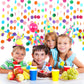 RUBFAC 5pcs Rainbow Circle Dots Paper Garland Party Decorations