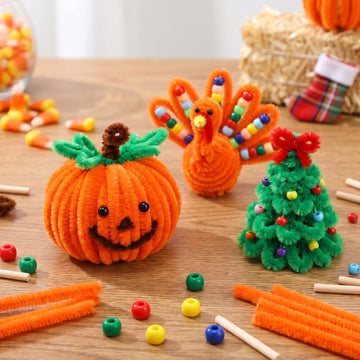 Orange Pipe Cleaners (100 Pack) Chenille Stems for DIY Art Decorations Creative Craft (6 mm x 12 Inch)