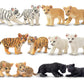 Toymany 12 Safari Animal Figurines, High Emulational Baby Plastic Zoo Animals, Lions Tigers Leopards Figure Toy Set, Easter Eggs Cake Toppers